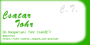 csatar tohr business card
